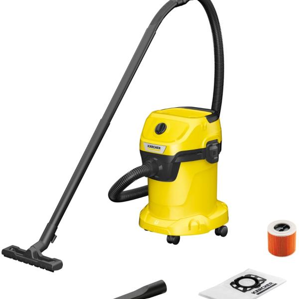Aspirador de Pó/Líquidos WD 3 V - 17/4/20 17L 1000W (Amarelo) - KARCHER