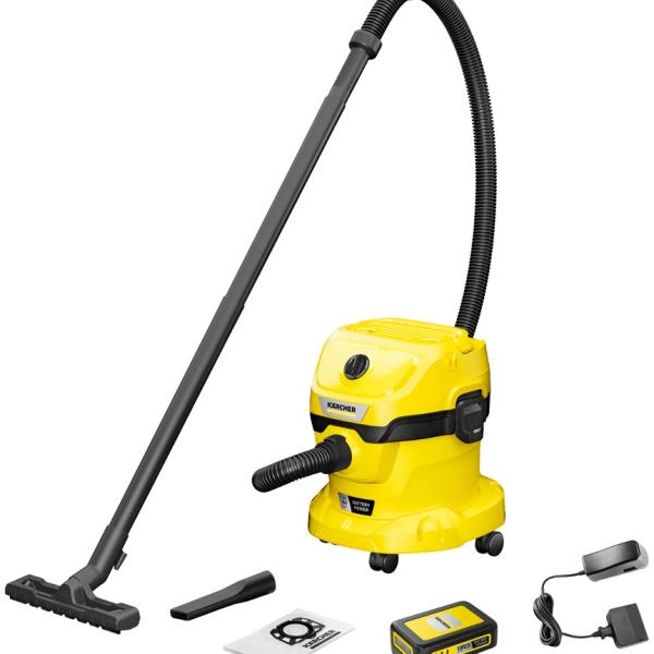 Aspirador de Pó/Líquidos s/ Fios WD 2 - 18 12L 270W (Amarelo/Preto) - KARCHER