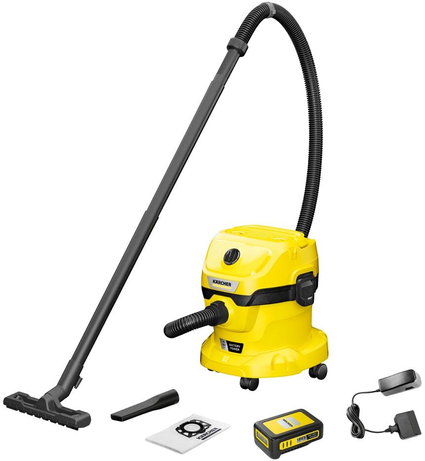 Aspirador de Pó/Líquidos s/ Fios WD 2 - 18 12L 270W (Amarelo/Preto) - KARCHER