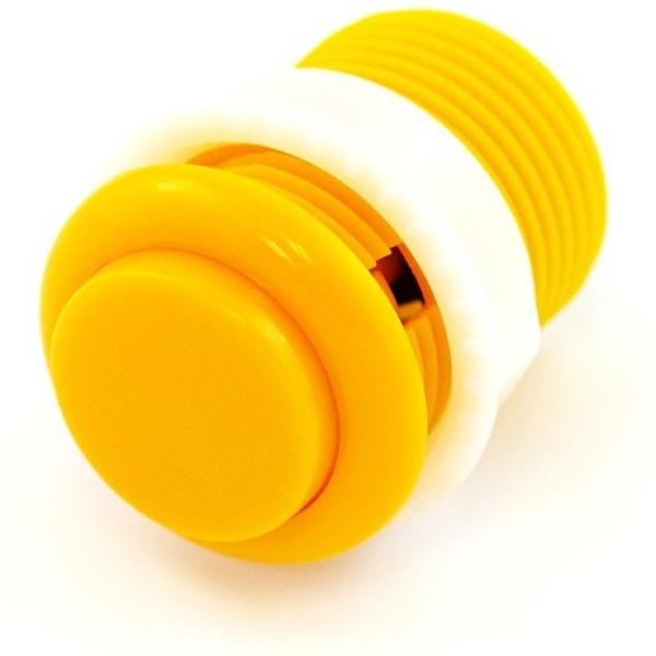 Botão Pulsador p/ Consolas de Arcade 12V/1A (35 x 46mm) - Amarelo