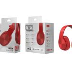 Auscultadores Bluetooth Com Microfone Bt-Sd-Fm-Atende Chamadas Vermelha