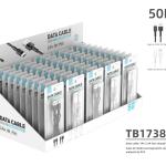 Cabo De Dados Em Pvc Preto Branco 1M 2.4A (Caixa De Apresentacao) 50Pcs Tf58061-10Pcs Tf58062-10Pcs Tf58063-10Pcs Tf58064-10Pcs Tf58065-10Pcs