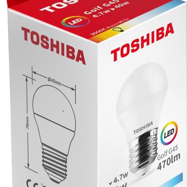Lâmpada LED G45 E27 5W 3000K - TOSHIBA
