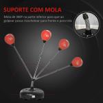 Saco de Boxe de Pé com Altura Ajustável de 4 Níveis Punching Ball com Base Preenchida Luvas e Inflador para Adultos e Adolescentes Ø45x132 - 158cm Preto e Vermelho