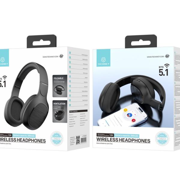 Y527 Auriculares Sem Fios On-Ear Com Tecnologia Bluetooth, Leves, Confortaveis Preto