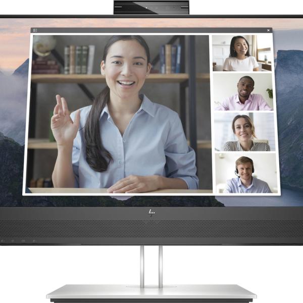 Monitor 23.8 E24mv G4 Full HD c/ Câmara (Preto/Prateado) - HP