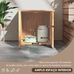 Armário de Jardim Abrigo de Madeira para Exterior com 2 Portas Magnéticas Abrigo para Ferramentas 77x55x72 cm Marrom