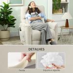 Poltrona Relax com Aquecimento Lombar e Massagem por Vibração Poltrona Reclinável com Função de Memória 88x93x102 cm Creme