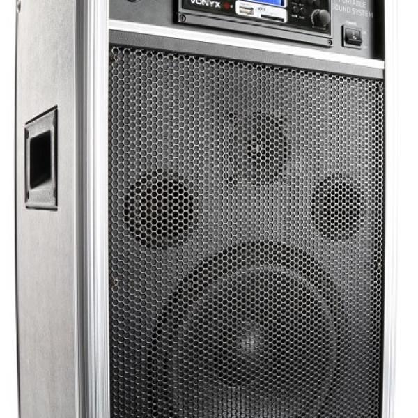Coluna Amplificada Portátil 8 250W CD/MP3/USB/SD/2xUHF/BLUETOOTH (ST100 MK2) - VONYX