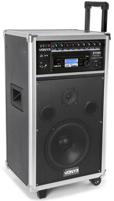 Coluna Amplificada Portátil 12 450W CD/MP3/USB/SD/UHF/VHF/BLUETOOTH (ST180 MK2) - VONYX