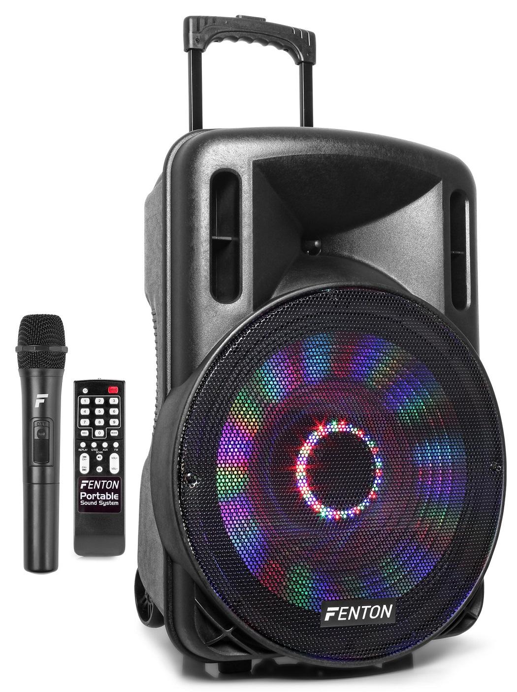 Coluna Amplificada Portátil LED 15 800W BLUETOOTH/USB/SD/MMC/UHF (FT15LED) - FENTON