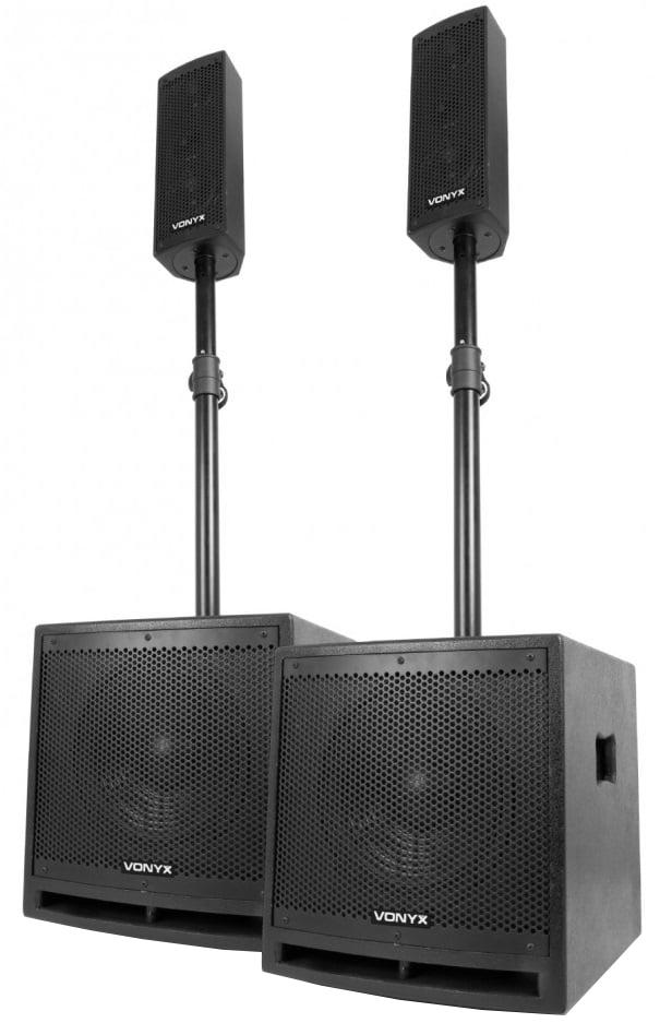 Sistema Som Amplificado BLUETOOTH/USB/SD/MP3 1000W (VX1000BT 2.2) - VONYX