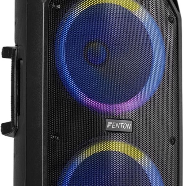 Coluna Portátil LED MK2 2x 12 1400W BT/USB/SD c/ 2 Microfones + Comando (FT212LED) - FENTON