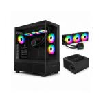 MONTECH XR BLACK ATX TOWER PRE - ASSEMBLED WITH 650W POWER SUPPLY AND 360 LIQUID COOLING
