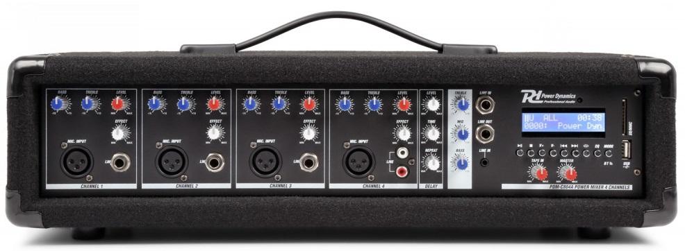 Mesa de Mistura Amplificada 4 Canais 800W c/ USB/MP3/AUX/BLUETOOTH (PDM - C405A) - Power Dynamics