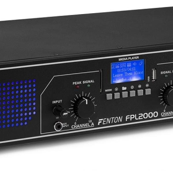 Amplificador PA Digital 2000W 19 USB/SD/AUX/RCA/BLUETOOTH + EQ (FPL2000) LEDs Azuis - FENTON
