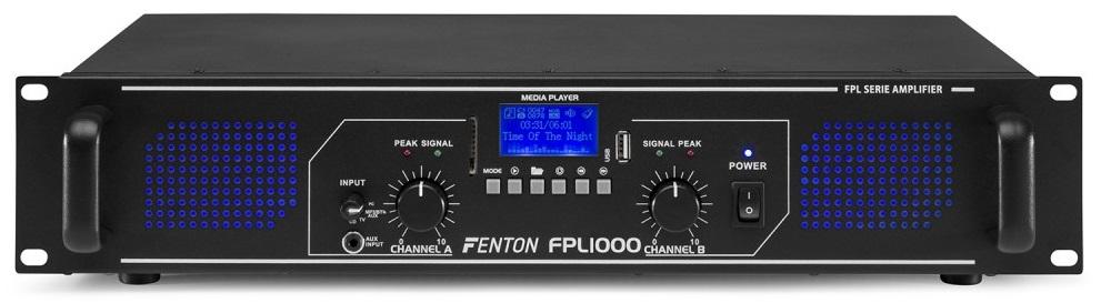 Amplificador PA Digital 2x 500W 19 MP3/USB/SD/BLUETOOTH + EQ (FPL1000) LEDs Azuis - FENTON