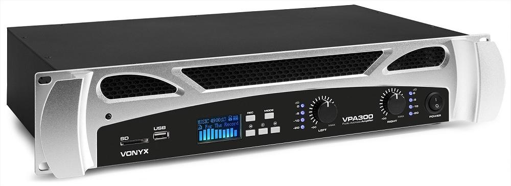 Amplificador PA 2x 150W 19 MP3/USB/SD/AUX/RCA/BLUETOOTH (VPA300) - VONYX