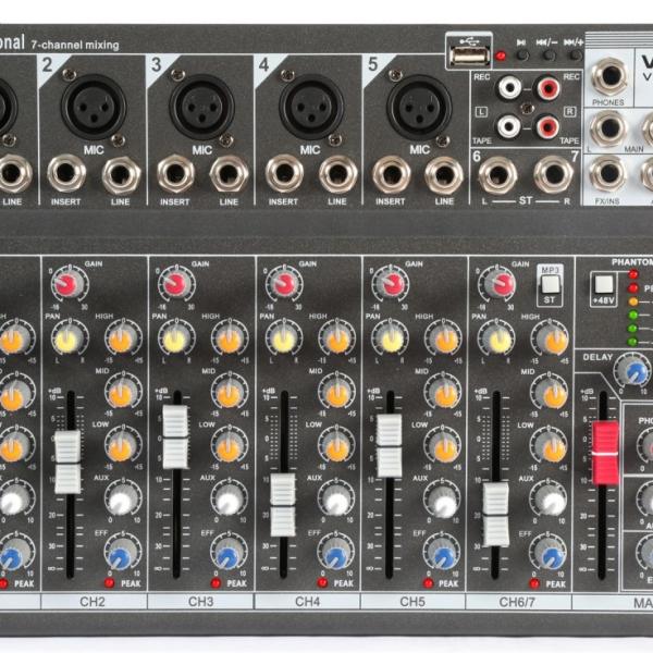 Mesa de Mistura 7 Canais c/ USB/SD/MP3 (VMM - F701) - VONYX