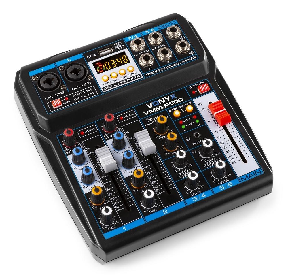 Mesa de Mistura 4 Canais c/ USB/DSP/MP3/Bluetooth (VMM - P500) - VONYX