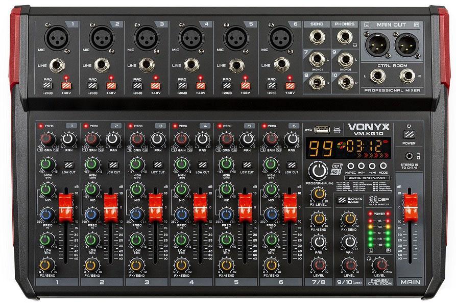 Mesa de Mistura 10 Canais c/ USB/BT/DSP (VM - KG10) - VONYX