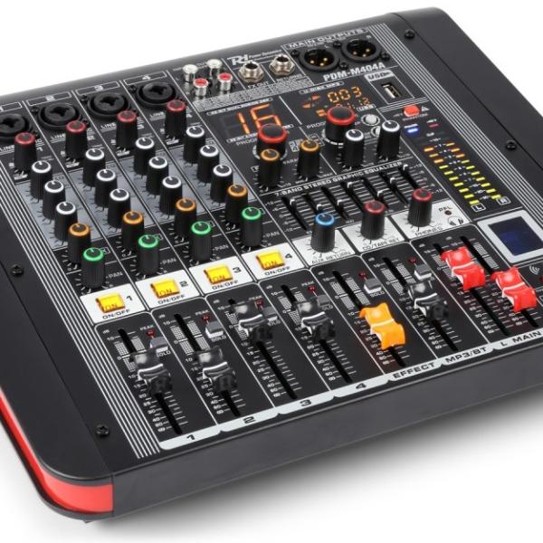 Mesa de Mistura Amplificada 4 Canais 400W c/ USB/MP3/BLUETOOTH (PDM - M404A) - Power Dynamics