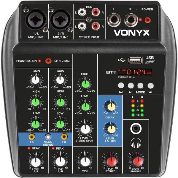 Mesa de Mistura 2 Canais com USB/BT (VMM100) - VONYX