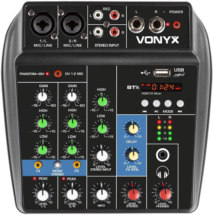 Mesa de Mistura 2 Canais com USB/BT (VMM100) - VONYX