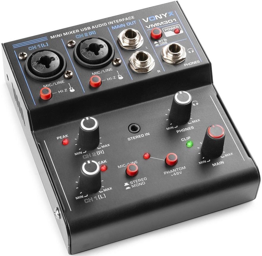 Mesa de Mistura 3 Canais com USB Audio (VMM301) - VONYX