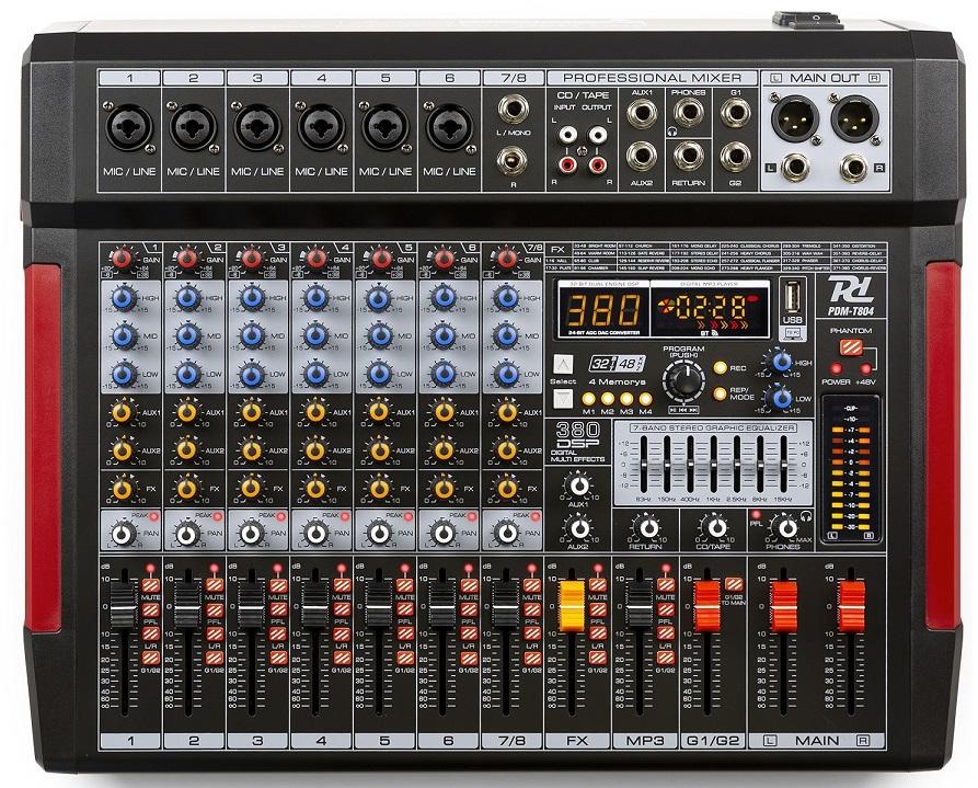 Mesa de Mistura 8 Canais c/ USB/BT/DSP (PDM - T804) - Power Dynamics