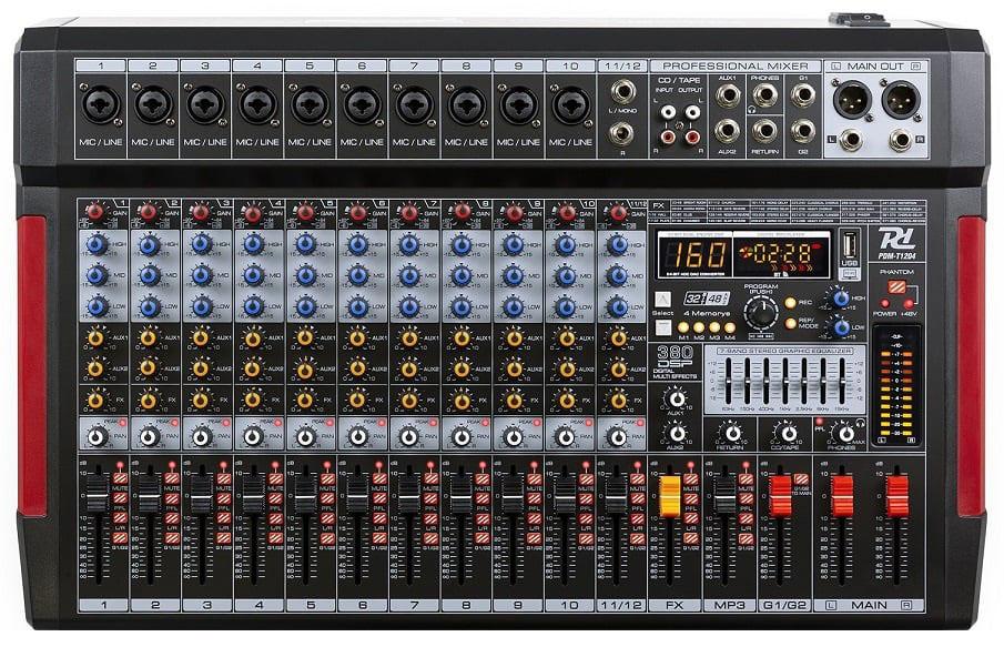 Mesa de Mistura 12 Canais c/ USB/BT/DSP (PDM - T1204) - Power Dynamics