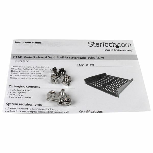 Bandeja Fixa para Armário rack Startech CABSHELFV           