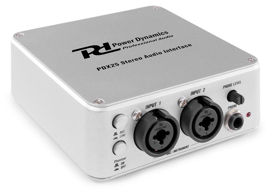 Interface Áudio USB Portátil 2 Canais (PDX25) - Power Dynamics