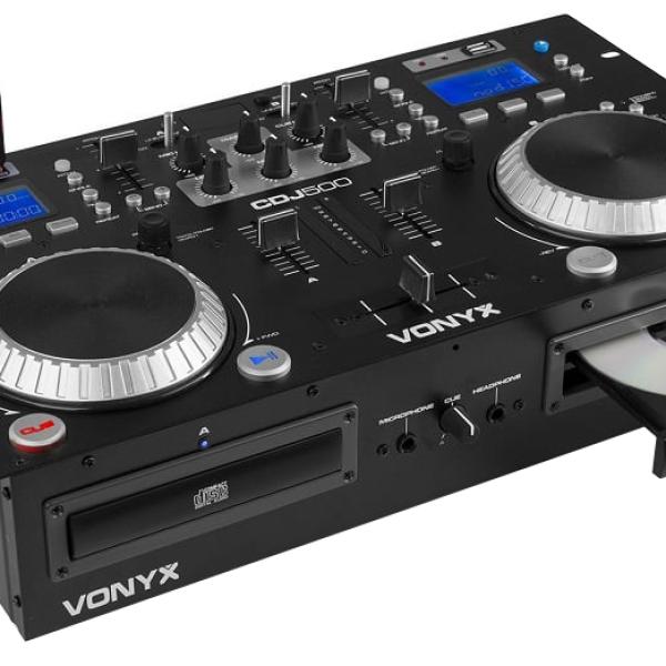 Controlador DJ Duplo Amplificado CD/MP3/USB/BLUETOOTH (CDJ500) - VONYX