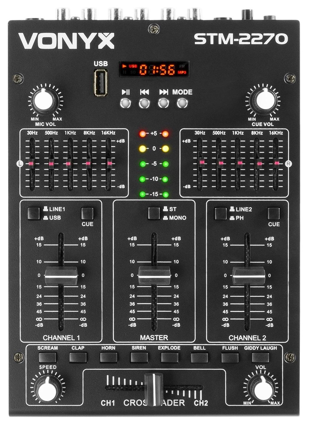 Mesa de Mistura 4 Canais com Efeitos USB/SD/MP3/BLUETOOTH (STM2270) - VONYX