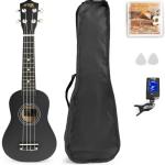 Pack UKEY Ukulele Soprano 21 + Acessórios (Preto) - MAX