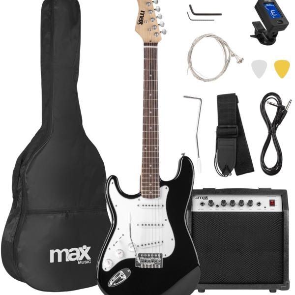 Pack GIGKIT Guitarra Eléctrica Mão Esquerda + Amplificador 6 40W (Preto) - MAX