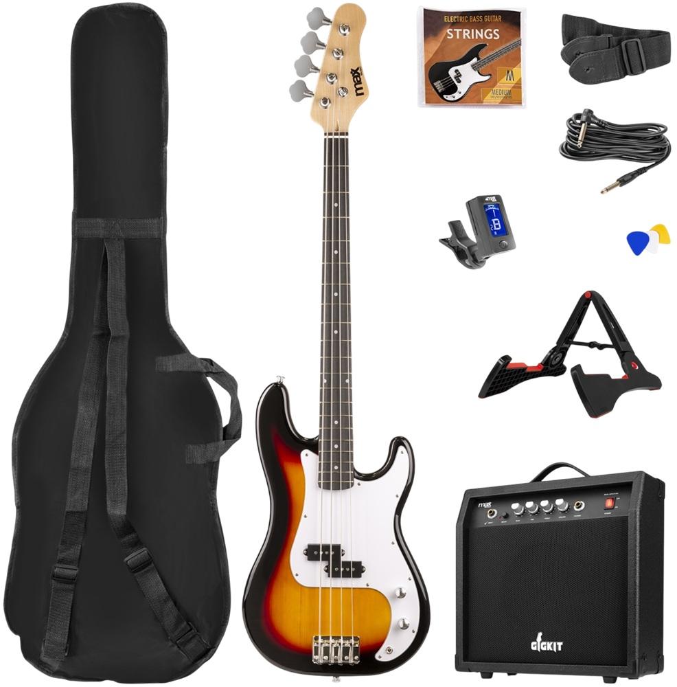Pack GIGKIT Guitarra Elétrica Bass + Amplificador 6 40W (Sunburst) - MAX