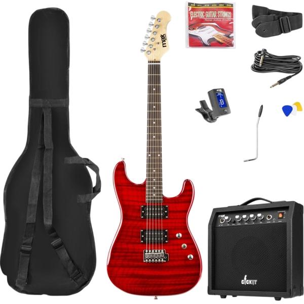Pack GIGKIT Guitarra Elétrica Quilted Style + Amplificador 6 40W (Vermelho) - MAX