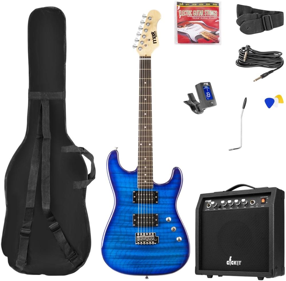 Pack GIGKIT Guitarra Elétrica Quilted Style + Amplificador 6 40W (Azul) - MAX