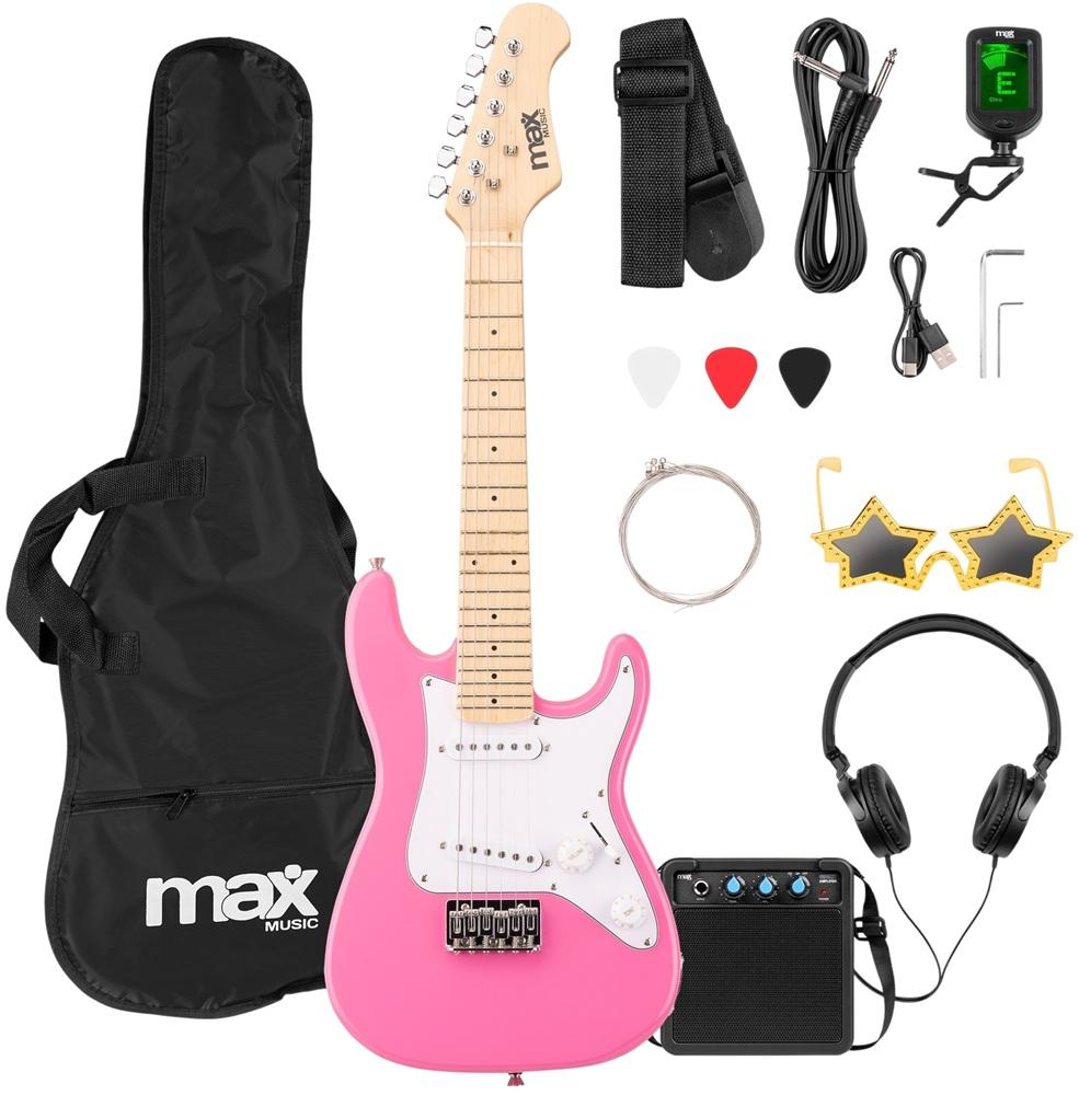 Pack GIGKIT Guitarra Eléctrica Junior 1/4 + Amplificador 10W (Rosa) - MAX