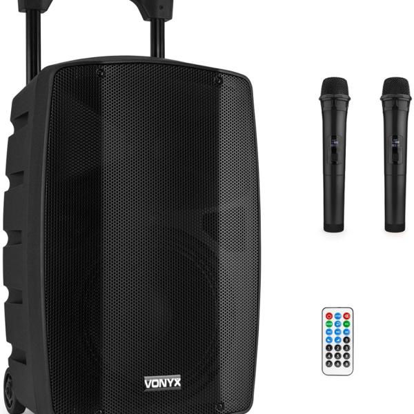 Coluna Amplificada Portátil 10 200W MP3/USB/SD/2xUHF/BLUETOOTH/AUX (VSP200) - VONYX