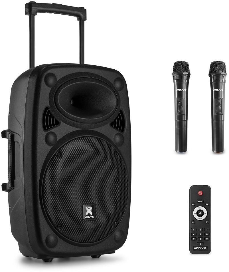 Coluna Amplificada Portátil 12 800W MP3/USB/SD/FM/2xUHF/BLUETOOTH (VERVE38) Preto - VONYX