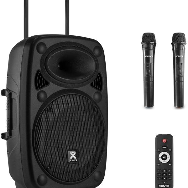 Coluna Amplificada Portátil 12 800W MP3/USB/SD/FM/2xUHF/BLUETOOTH (VERVE38) Preto - VONYX