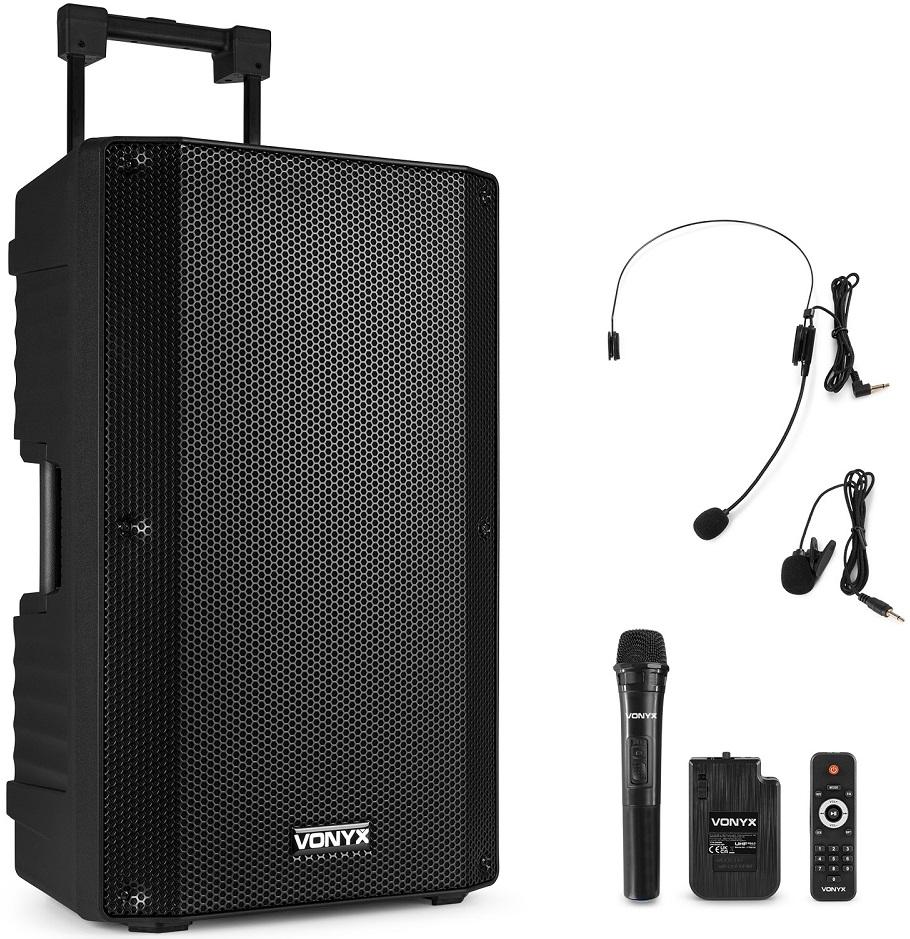Coluna Amplificada Portátil 15 1000W MP3/USB/SD/FM/2xUHF/BLUETOOTH (VSA700 - BP) - VONYX