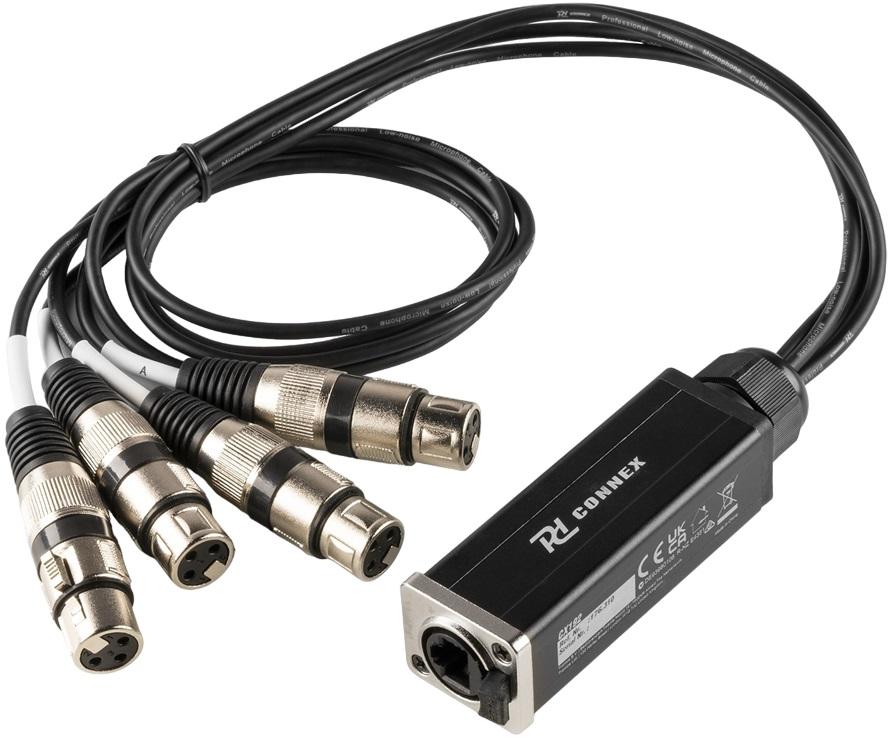 Cabo Splitter RJ45 Fêmea - 4x Fichas XLR 3 Pinos Fêmea (70cm) - PD - CONNEX CX192