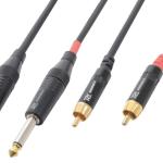 Cabo 2x Jack 6,3mm Macho Mono + 2 RCA Macho (1,5 mts) - POWER DYNAMICS CONNEX