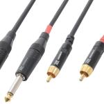 Cabo 2x Jack 6,3mm Macho Mono - 2 RCA Macho (3 mts) - POWER DYNAMICS CONNEX