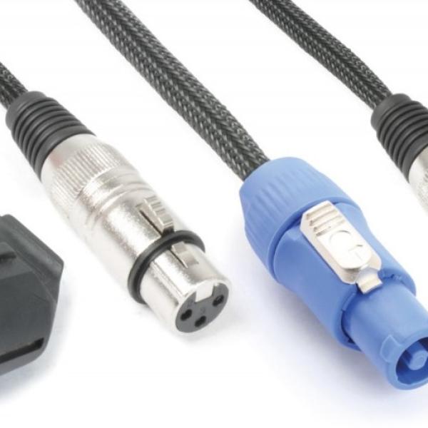 Cabo (2 em 1) Canon Macho - Canon Femea c/ Alimentação Powercon (20 mts) - Power Dynamics Connex