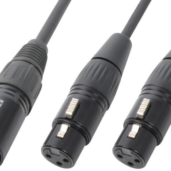 Cabo Canon Macho - 2x Canon Fêmea Balanceado (50cm) - Power Dynamics CONNEX